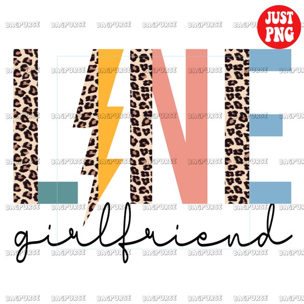 Line Girlfriend PNG, Lineman Girlfriend Sublimation, Half Leopard Lightning Bolt Design Clipart Print For Shirt, Instant Digital Download