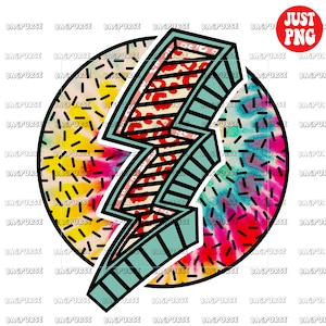 Lightning Bolt | Lightning Bolt PNG | Lightning Bolt Print | Lightning Bolt Sublimation | Retro Lightning Bolt Tie Dye Design Download
