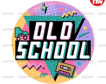 Old School, Old School PNG, Old School Sublimations, 1980s, 1990s, Retro File Design Print Sublimation, Clipart, Instant Digital Download