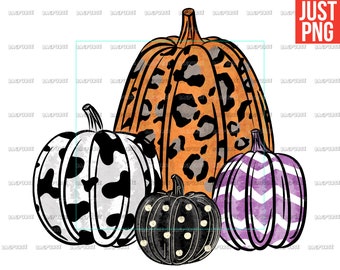 Halloween Pumpkin PNG, Animal Print, File For Sublimation Or Print, Digital Download