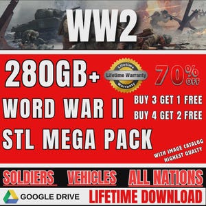 WW2 Miniatures - 3D Printed - 280GB+ Tabletop Models (STL Files)