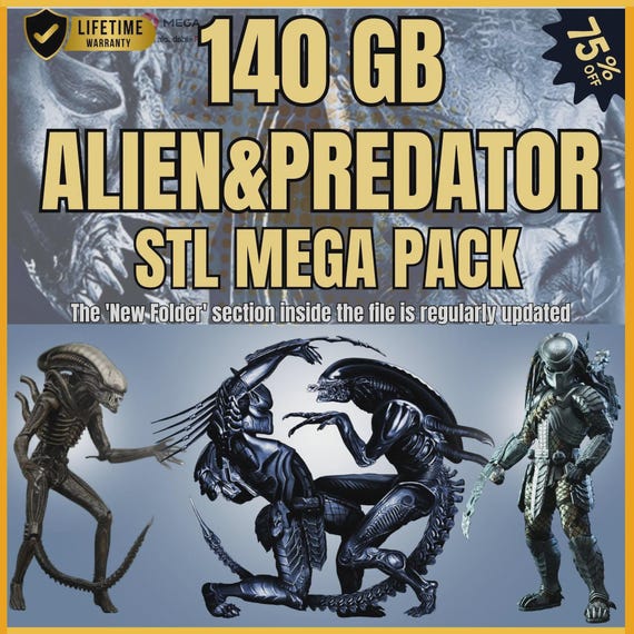 Alien vs Predator 3D Printable STL Mega Pack - Sci Fi Creature STL Mega Pack 150GB+ | 3D Printable Space Models Digital Download