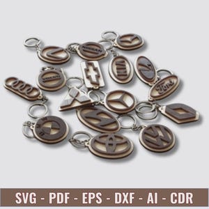 Custom Car Logo Keychain: Laser Cut Personalized Keyring (Digital File)