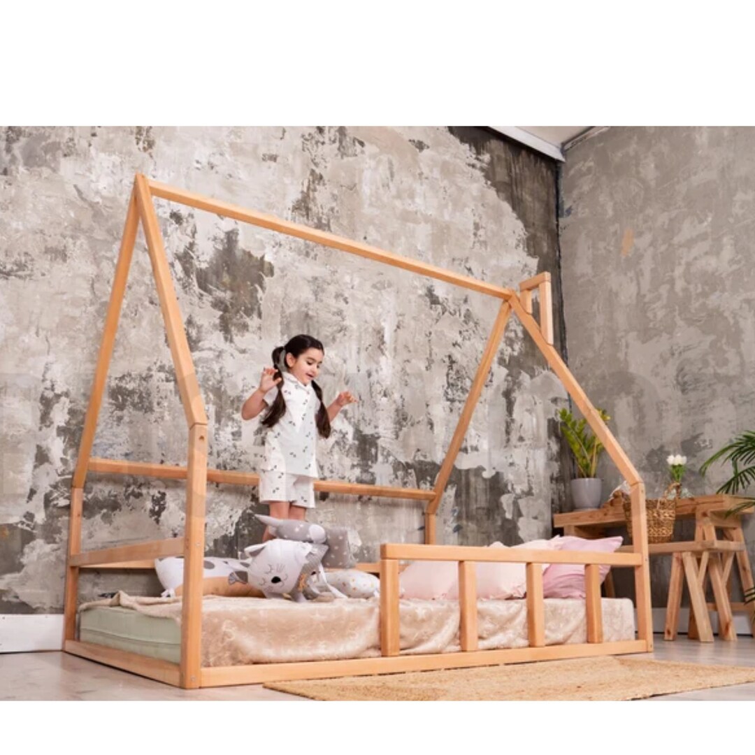 Twin Floor Bed Busywood Floor Bed Montessori Bed Toddler Bed Etsy