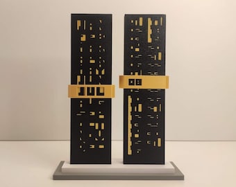Calendrier cryptique Monolith - Calendrier de bureau perpétuel imprimé en 3D