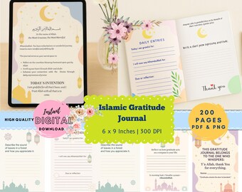 Islamisches Dankbarkeits-Journal | Alltagsreflexion, Achtsamkeit (Digitaler Download)