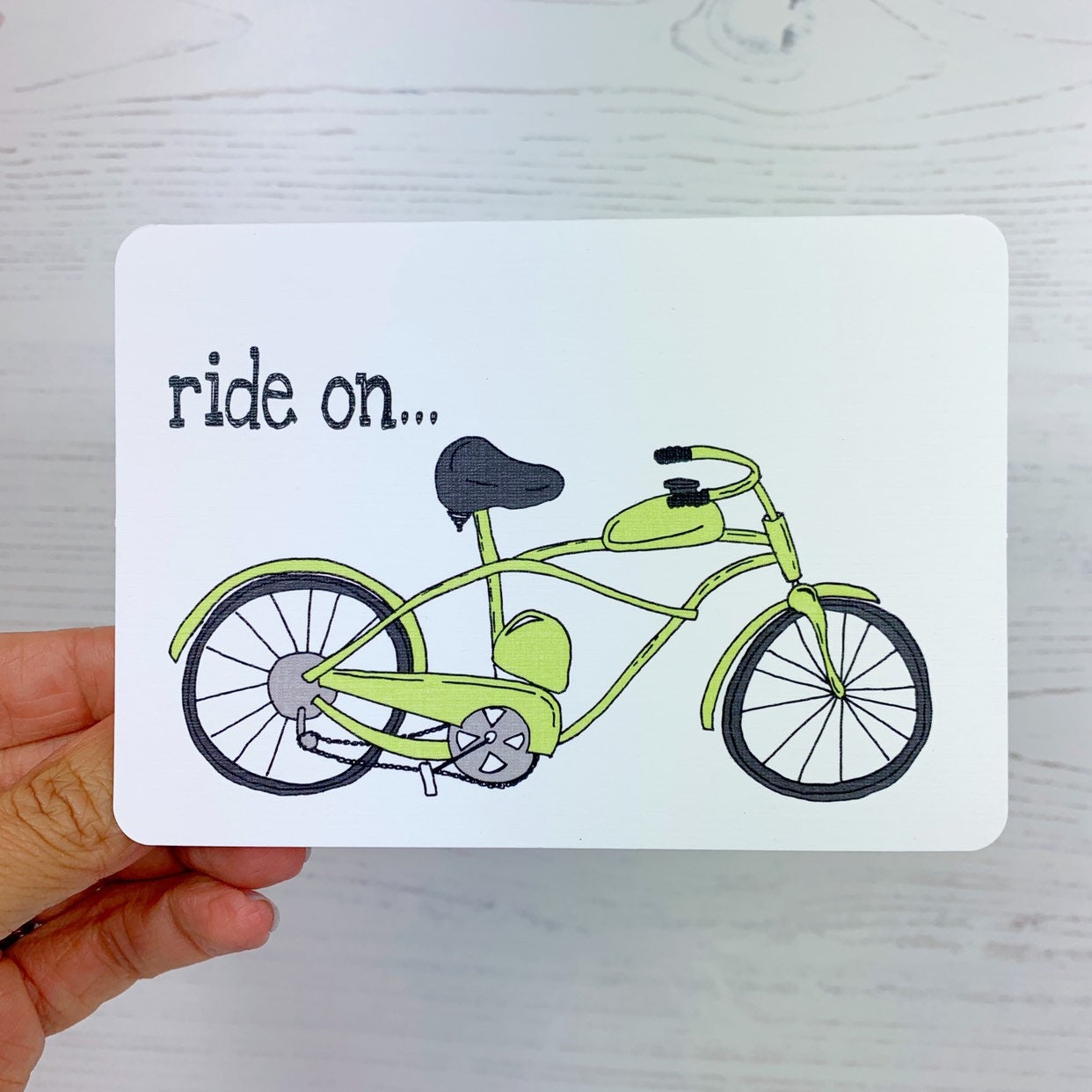 Ride On Bicycle Card Etsy