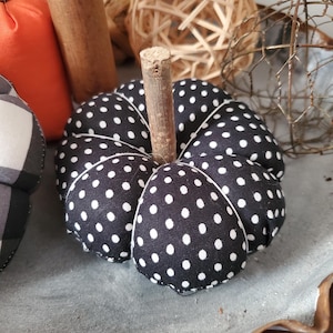 Handmade Modern Retro Polka Dot Fabric Pumpkins, Fall Centerpiece, Bowl Fillers, Fall Decorations, Vintage whimsy fall decorations