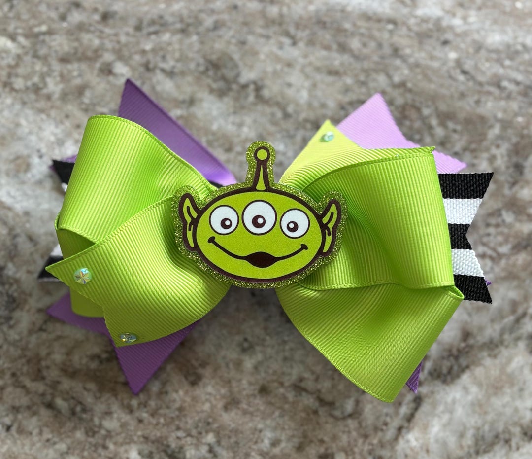 Handmade Pixar Alien Toy Story Hair Bow, 5.5in Alligator Clip - Etsy