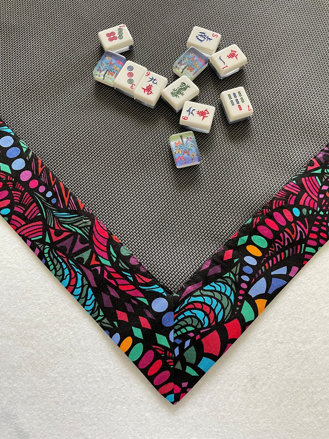 Mah Jongg Table Mats Stainglass Print Etsy