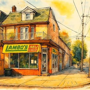Lambo&#39;s Deli Toronto Watercolor Print
