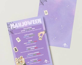 Halloween Mahjong Card - Mahjoween Card - INSTANT DOWNLOAD
