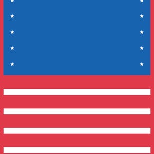 May include: A patriotic design featuring a blue rectangle with white stars and red and white stripes. The image has a red border and the text "LAGNIAPPE Mahjong" at the bottom.