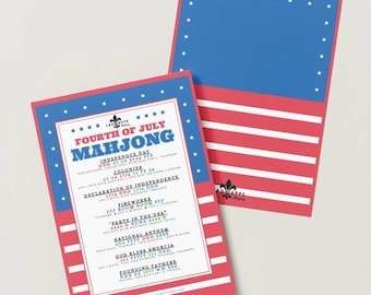4th of July Mahjong Card- INSTANT DOWNLOAD