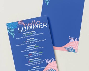 Summer Themed Mahjong Card - INSTANT DIGITAL DOWNLOAD