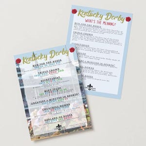 Kentucky Derby Mahjong Card - INSTANT DOWNLOAD