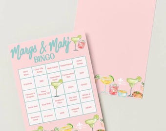 Margarita Mahjong Bingo Card: Game Night Fun (Instant Download)