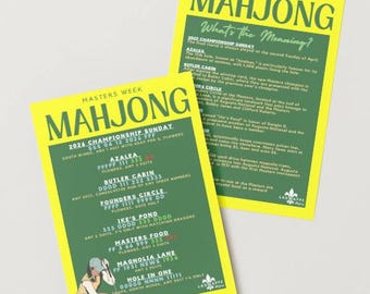 Masters Week Mahjong Card - INSTANT DOWNLOAD