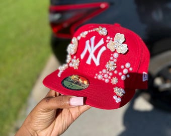 Colorful Gem-Embellished Woman\'s NewEra Snapback Custom Bling NY Hat – Black Snapback With Multicolored  main image 4