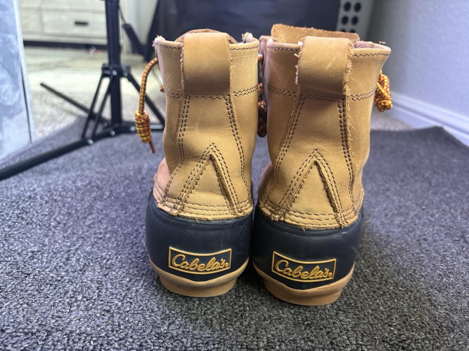 Cabelas Duck Boots Wemons Brown Steel Shank Lace up High Top  display picture 2