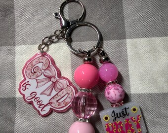God is Good beaded keychain