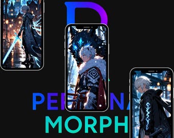 Fondo de pantalla de anime 4K (paquete de 3) / Pantalla de bloqueo Persona Morph Dark Fantasy / Descarga instantánea