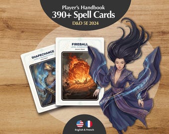 D&D 5E Spell Cards (2024 Edition) | Dungeons and Dragons Spell Deck | TTRPG Accessory | Illustrated Poker Size | Magic Cards for Players DMs