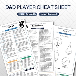 FR et ENG - D&D Résumé des Règles en Français | Aide de jeu |  Donjons et Dragons 5.5 2024 | Magie, Actions et Équipement | Fiche mémoire MJ