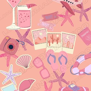Pink beachy digital print