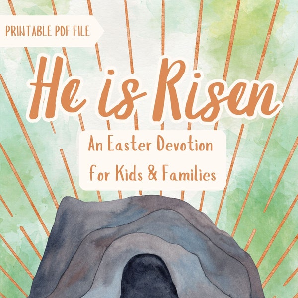 Printable He is Risen! Easter Devotional Scripture Cards for Kids and Families PDF Instant Downlaod