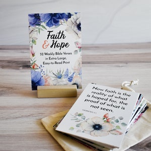 A Year of Faith & Hope Scripture Memory Verse Cards | Set of 52 | Easy-to-Read Extra Large Print! | Christian gift for Grandmother