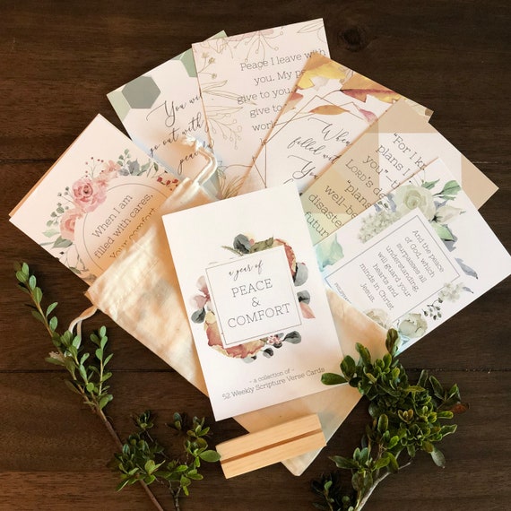 A Year Of Peace Comfort Scripture Memory Verse Cards Set Etsy