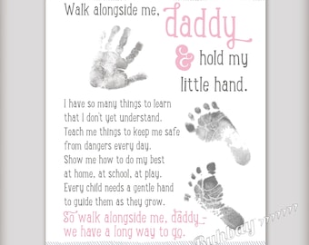 Father's Day Gift - Walk Alongside Me, Daddy Poem - Printable! - INSTANT DOWNLOAD - Gift from Baby to Daddy - DIY - Last Minute Gift
