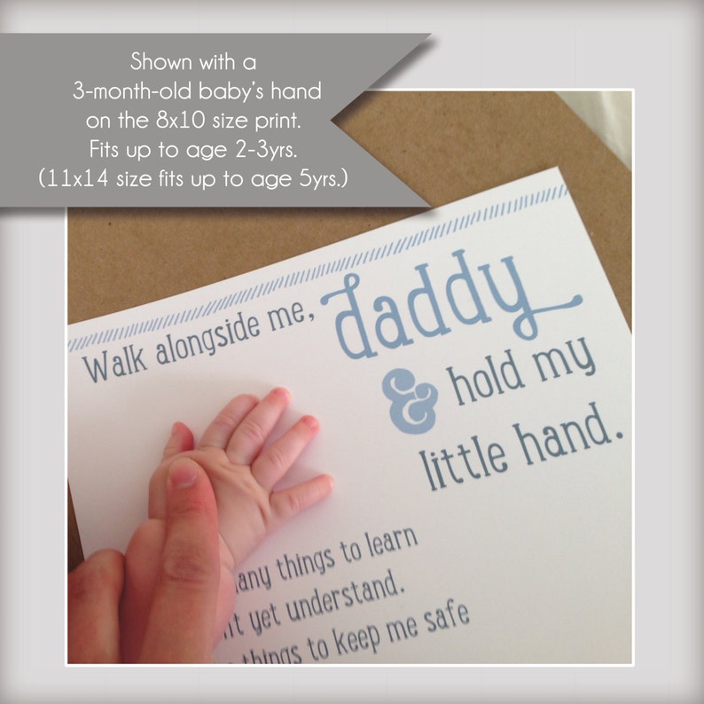 Walk Alongside Me, Daddy Art Print Add your Baby's Prints Unique DIY First Fathers Day Gift from Baby New Dad Gift image 4