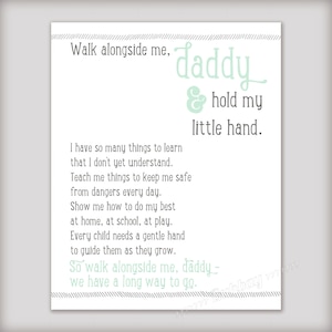Walk Alongside Me, Daddy Art Print Add your Baby's Prints Unique DIY First Fathers Day Gift from Baby New Dad Gift image 3