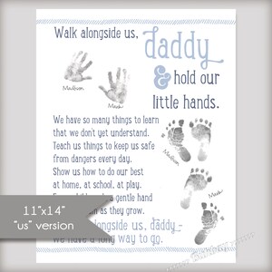 Walk Alongside Me, Daddy Art Print Add your Baby's Prints Unique DIY First Fathers Day Gift from Baby New Dad Gift image 5