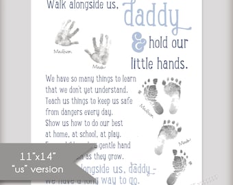 Walk Alongside US, Daddy - 11x14 Art Print - INSTANT DOWNLOAD - Father's Day Gift - Three Color Options Included!