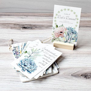 A Year of Rest & Renewal Scripture Cards with Stand - Bible Verse Cards - Memory Verse Cards - Set of 52 Cards for Each Week of the Year!