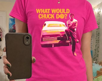 Y2K What Would Chuck Do? Baby Tee - The Hourglass 90s, What The Chuck Album, Merch, Music Lover,  Role Model Shirt, Vintage Crop, Graphic