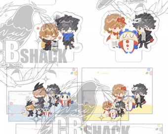 P5 Acrylic Standee Set, Chibi Amamiya Ren Goro Akechi Postcard Stickers