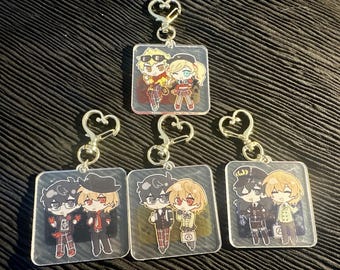 P5 ShuAke RyuAnn square Keychains: Amamiya Ren, Akechi Goro, Ryuji, Takamaki Ann Acrylic Persona 5 P5