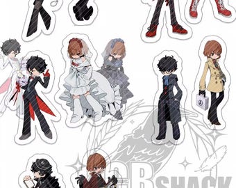 P5 ShuAke small standee in Persona5 Tactica style: Goro Akechi, Ren Amamiya