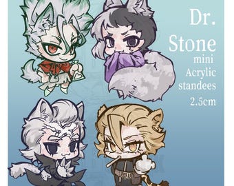 DCST Mini Acrylic Standee with Animal Ears Tails (2.5cm): Senku, Gen, Xeno, Stanley