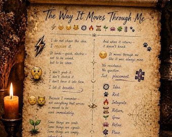Scrollstradamus: The Way It Moves Through Me (archiefserie) | Oude perkamentrolkunst | Spirituele integratie | PNG-download
