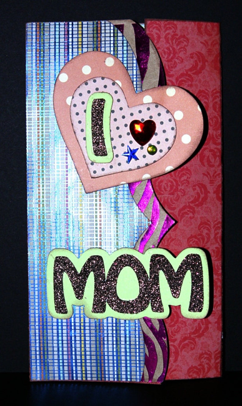 Download Mother's Day Gate Fold Card I Heart Mom SVG Cutting File | Etsy