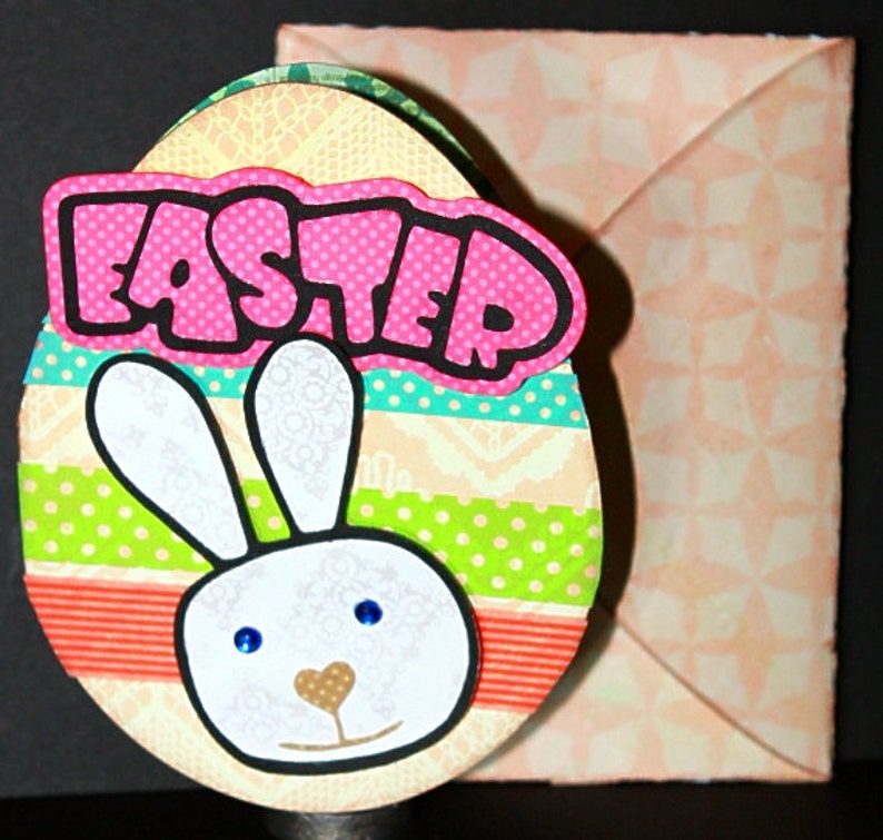 Download Easter Egg Bunny Card SVG Cutting File Kit | Etsy