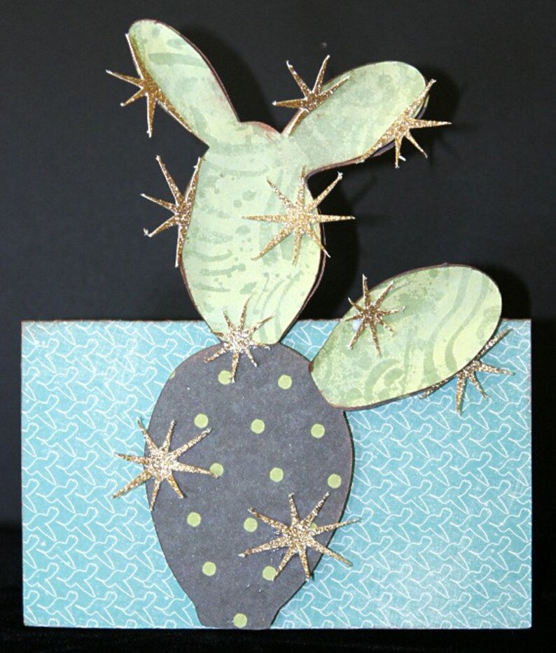 Two 3-D Cactus Cards SVG Cutting File Kit | Etsy