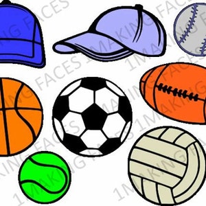 ボールキャップ 2 個、バスケットボール、サッカーボール、野球、フットボール、テニスボール、スポーツボール、SVG カッティング ファイル キット
