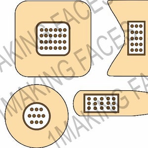 Five Bandaids, SVG Cutting File Kit