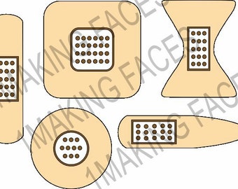 Five Bandaids, SVG Cutting File Kit